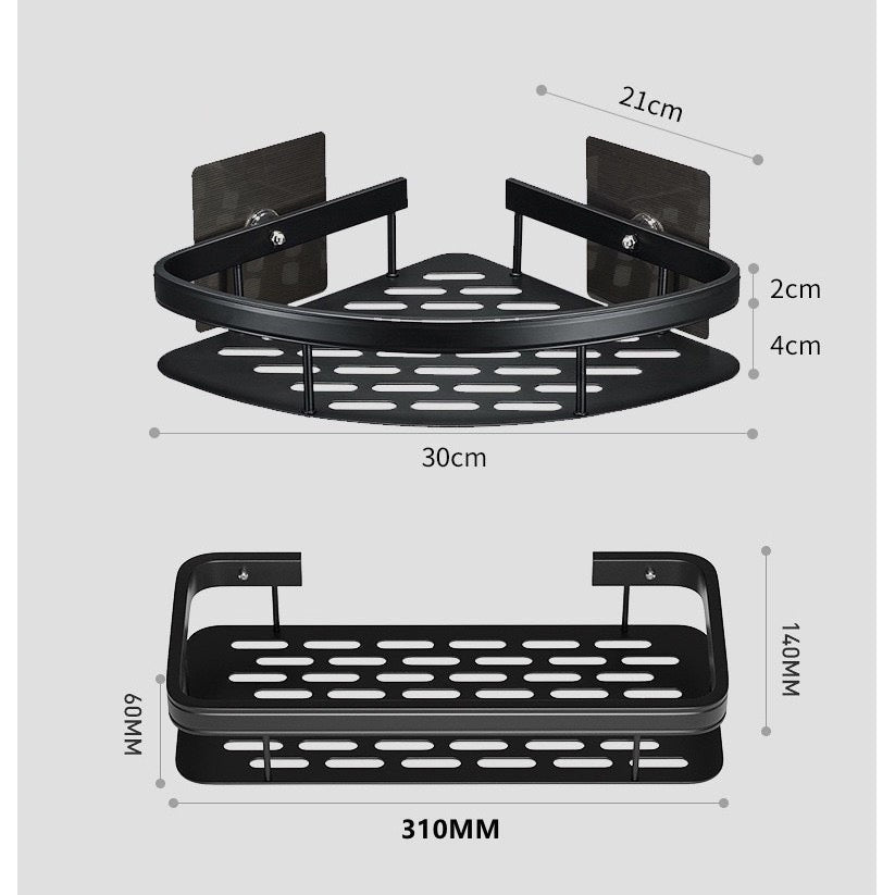 AeroCorner Bathroom Shelf – product detail image 3 at Ozoric
