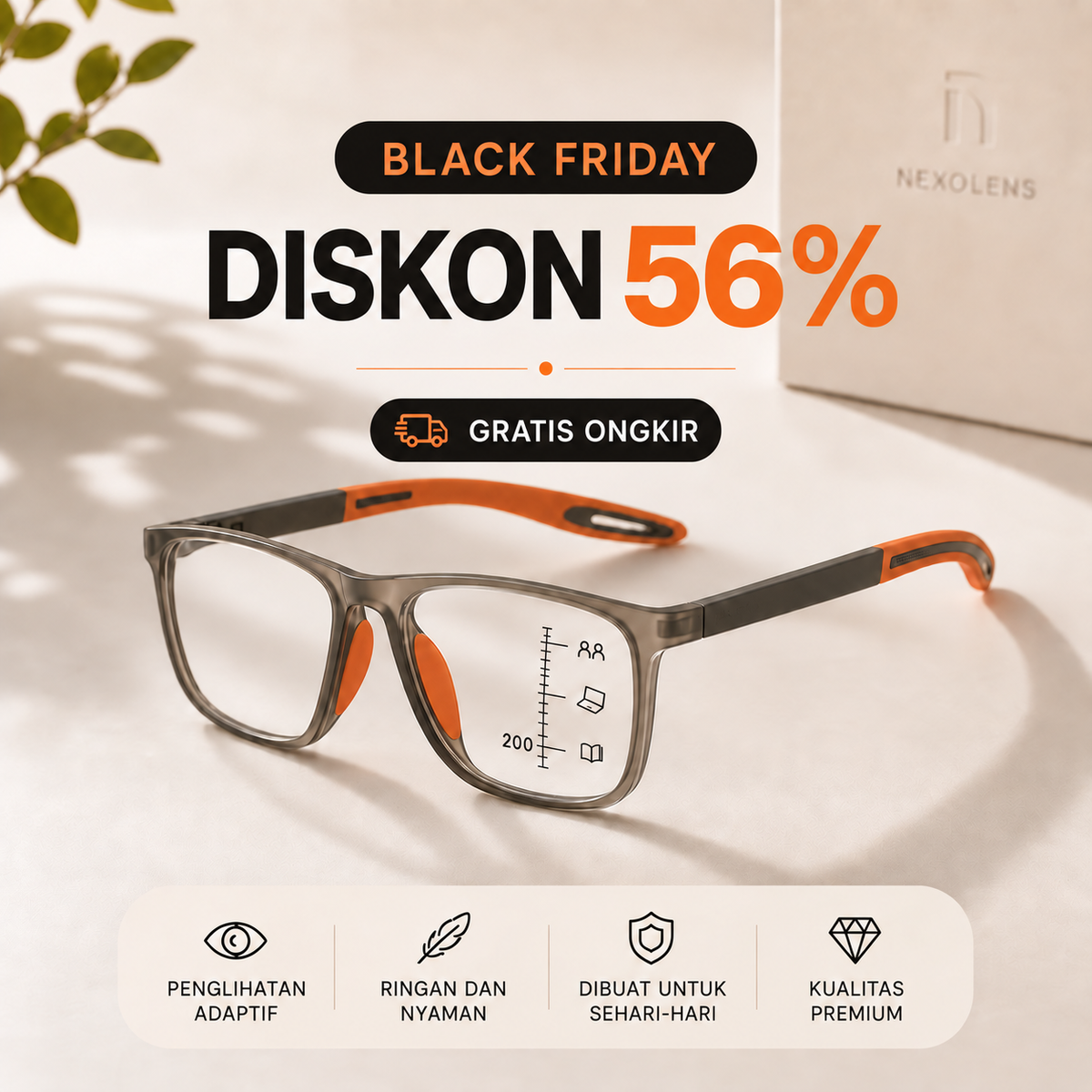Nexolens - Sistem Kenyamanan Penglihatan Adaptif – gambar detail produk 2 di Ozoric