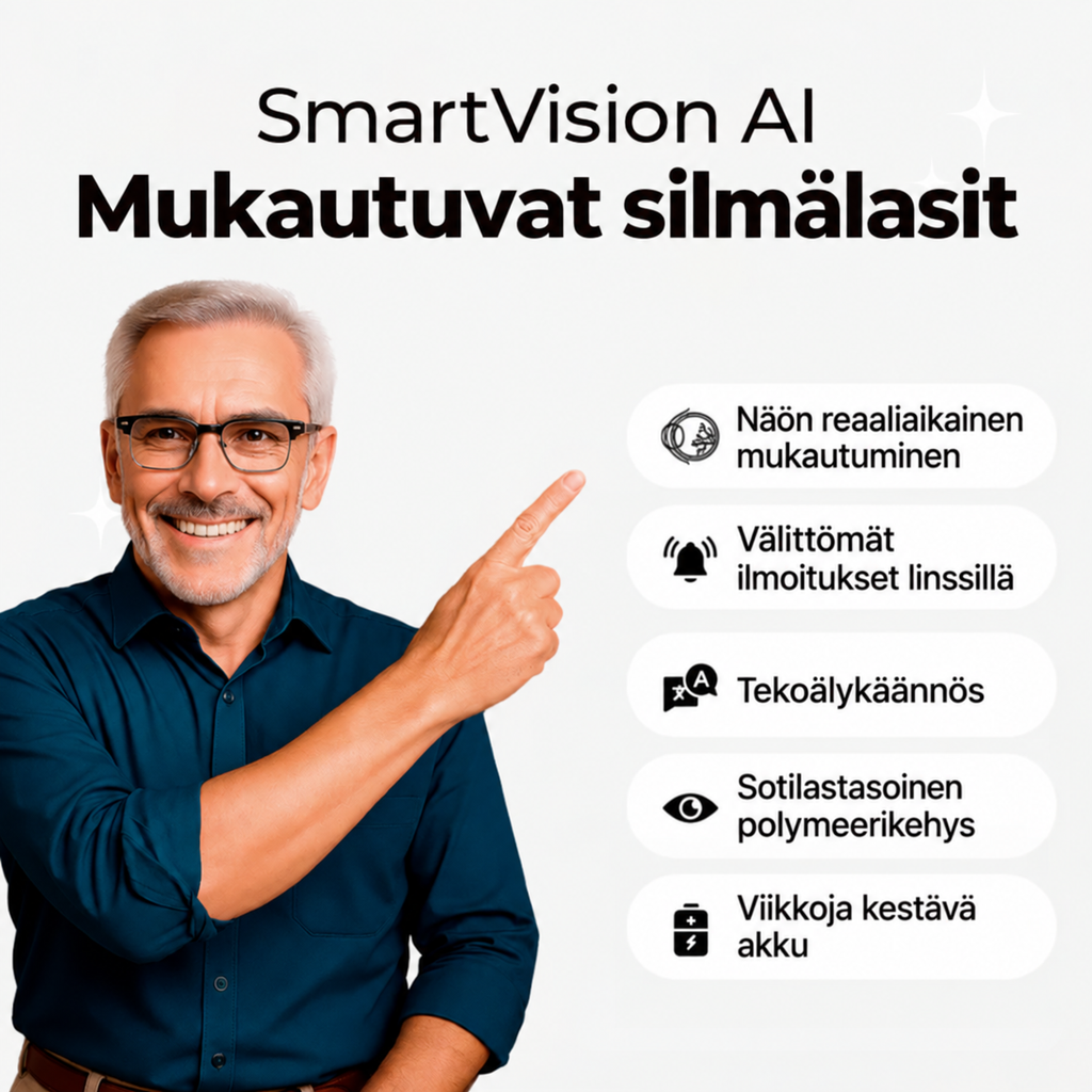 SmartVision™ Tekoälyllä toimivat mukautuvat silmälasit – tuotteen yksityiskohtakuva 2 Ozoricissa