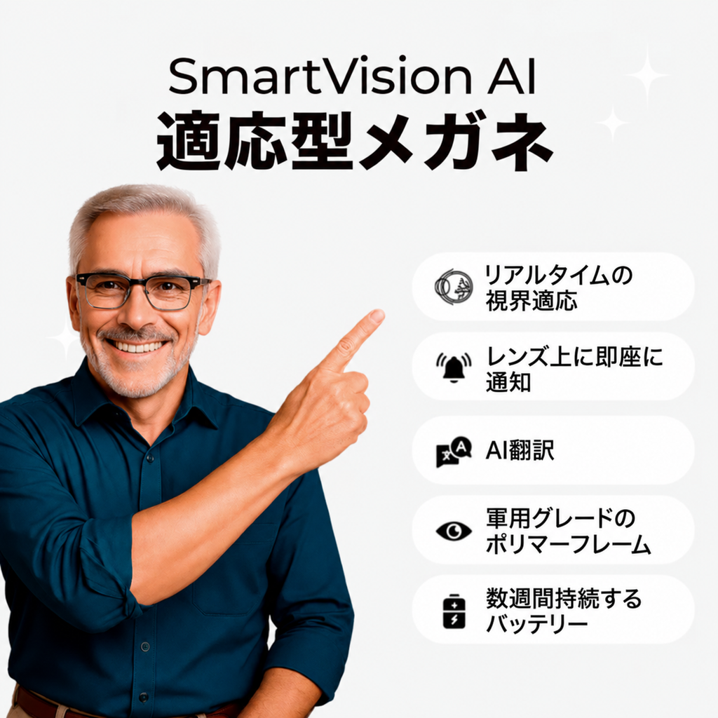 SmartVision™ AI搭載の適応型メガネ – Ozoricの商品詳細画像2