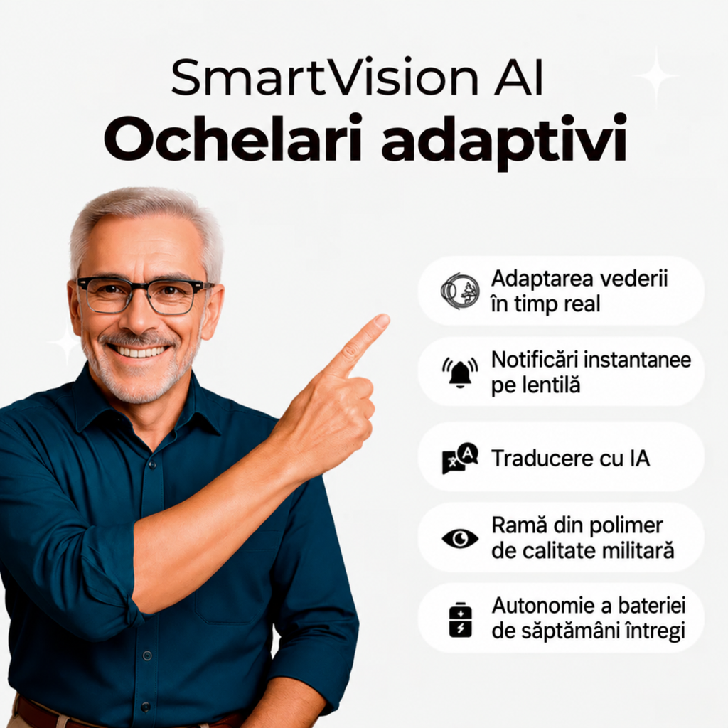 SmartVision™ Ochelari adaptivi cu AI – imagine de detaliu a produsului 2 la Ozoric