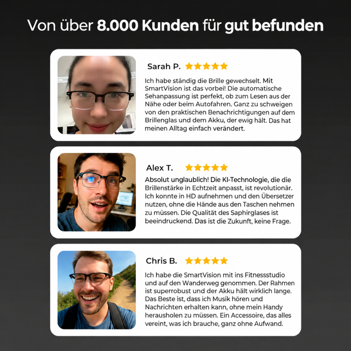 SmartVision™ KI-gestützte adaptive Brille – Produktdetailbild 4 bei Ozoric